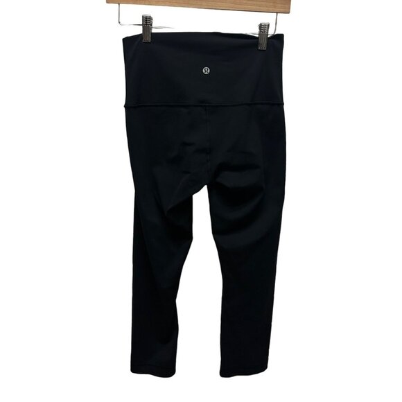 Lululemon Black Mid Rise Stretch Capri Work Out Leggings - Picture 3 of 5